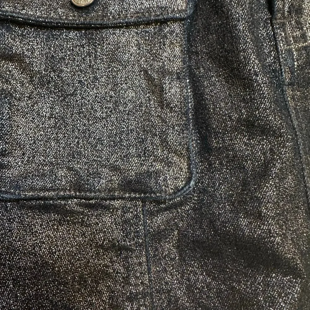 Gap Sparkly Denim Skirt sz 5 Adjustable Waist tabs